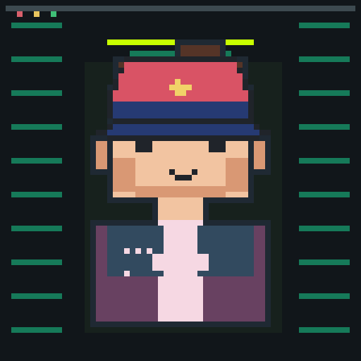 Backgrounds trait Onchain Terminal, shown on a Humble Guy